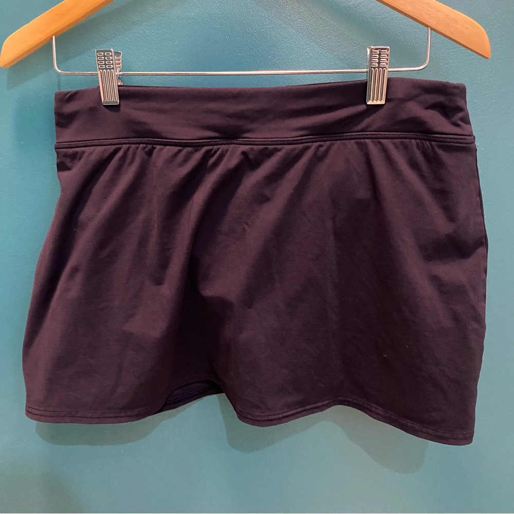 Lands End Swim Skirt Ladies Size 8 Navy Blue EUC